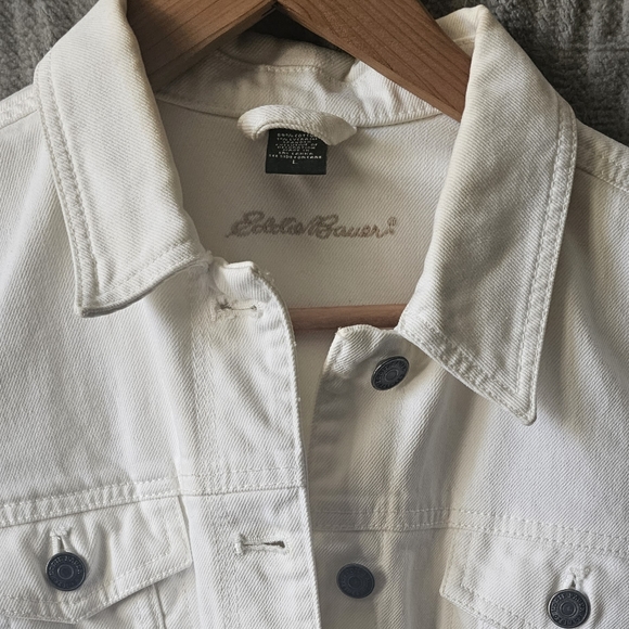 White Eddie Bauer Jean Jacket - Picture 4 of 4